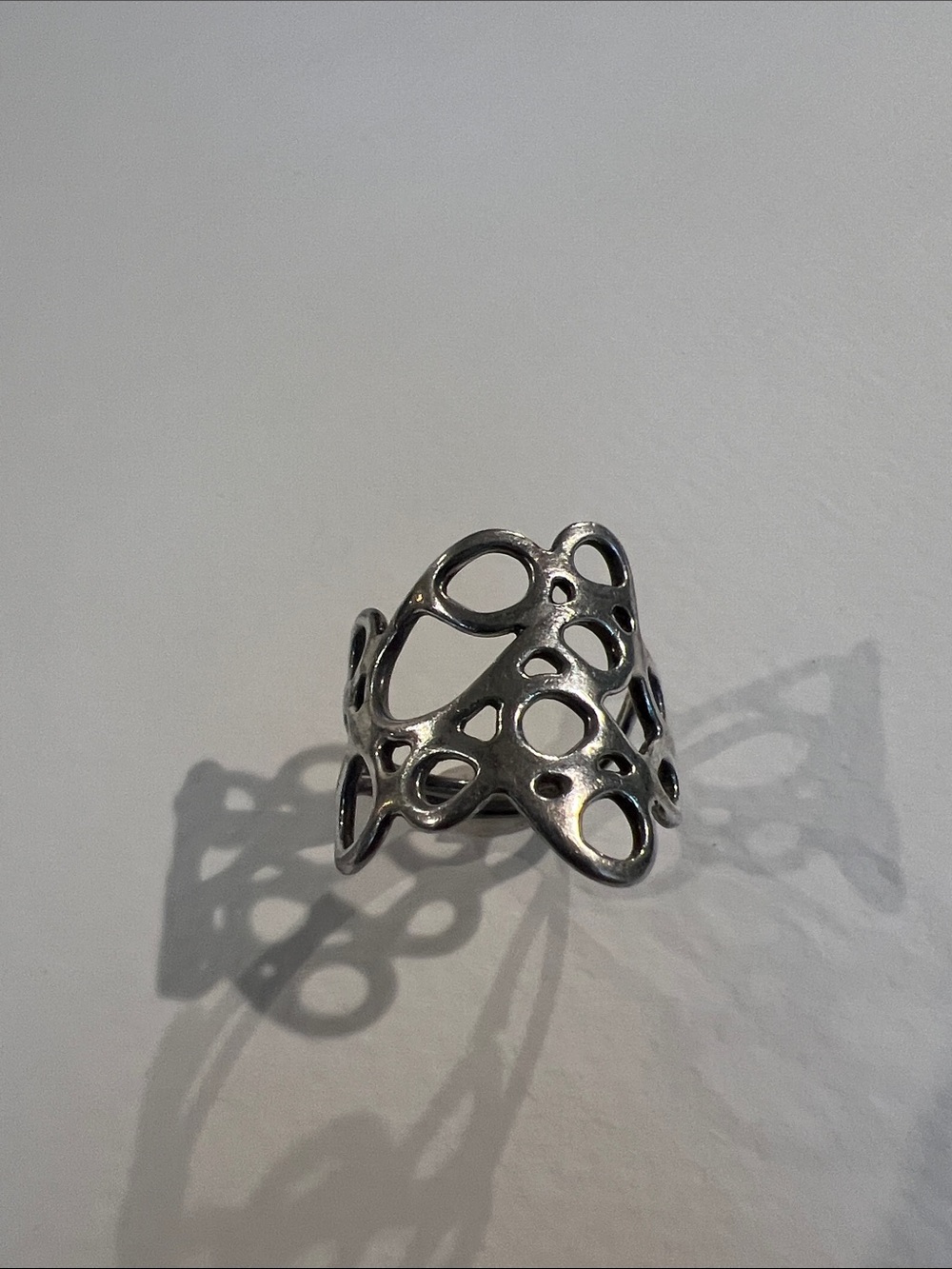 Sterling Silver Openwork / Honeycomb Statement Ring